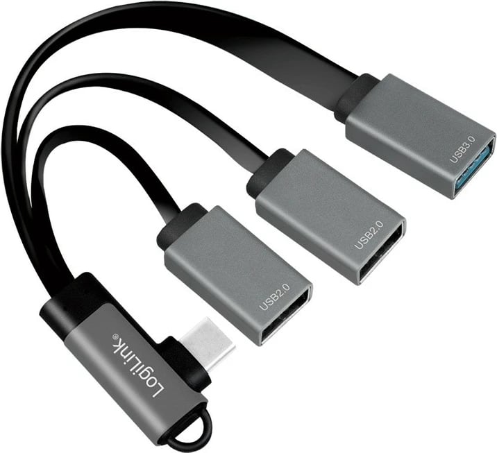 Hub USB LogiLink UA0361, 3x USB-A, USB-C, 0.15m, zi/gri