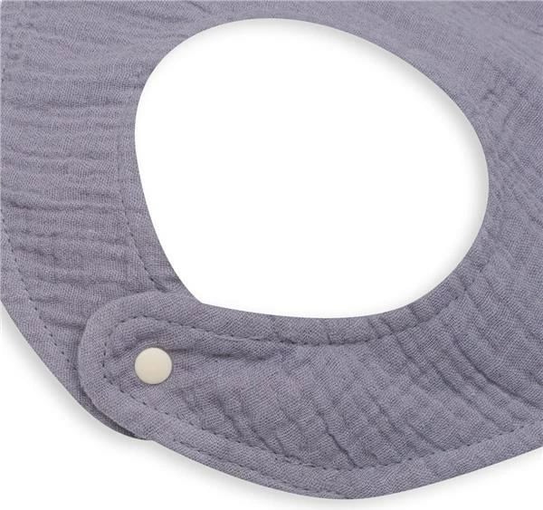 Përparëse bebe muslin, New Baby, 100% pambuk organik, 22x25 cm, gri