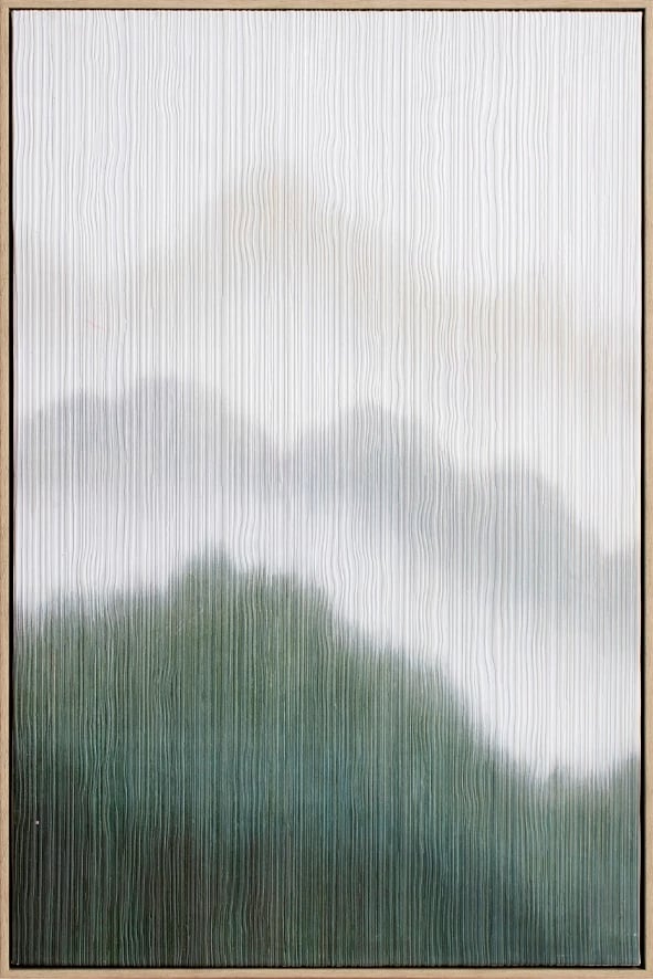 Pikturë dekorative Lost in Nature, kanavacë, kornizë druri, e bardhë, e gjelbër, natyrale, 60x90x5cm