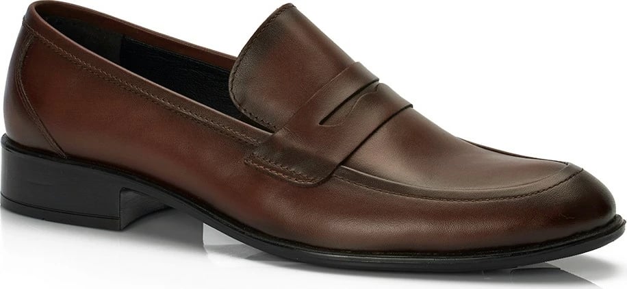 Këpucë të lëkurës për meshkuj Muggo H040, të kafta 
