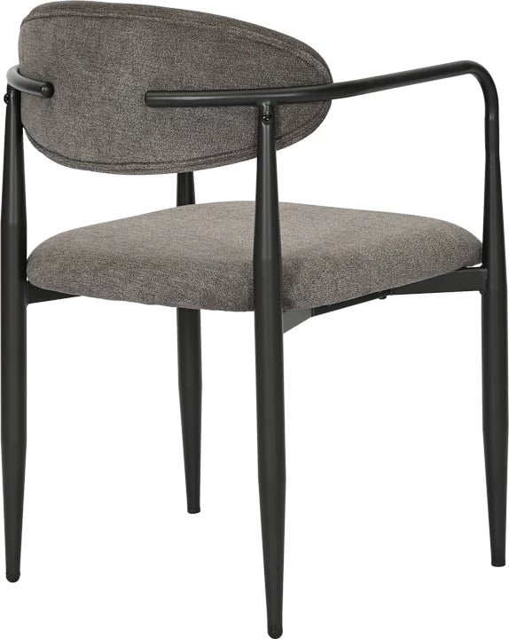 Fotel Kalone, material stof, ngjyrë antracit, këmbë të zeza matte, 56x55x78cm