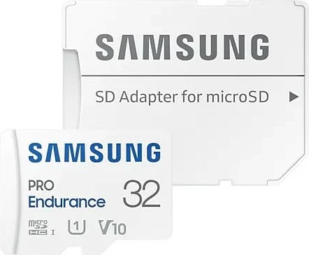 Kartelë memorie microSD Samsung Pro Endurance MB-MJ32KA/EU 32GB me adapter, Bardhë