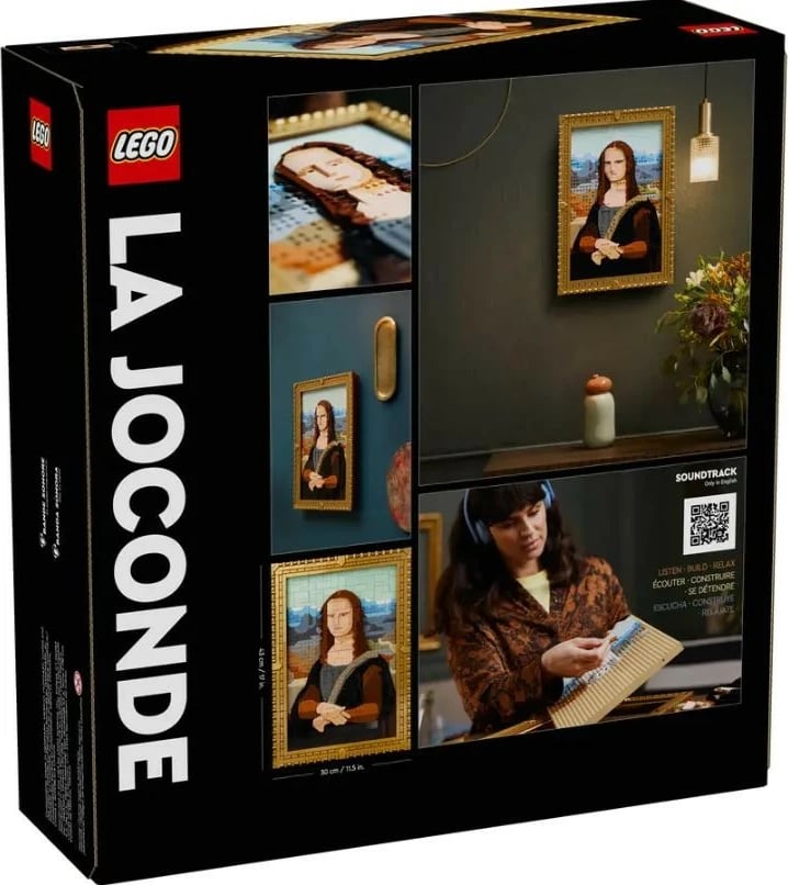 Set LEGO Art Mona Lisa 31213, 1503 pjesë, për të rritur, me kornizë të artë