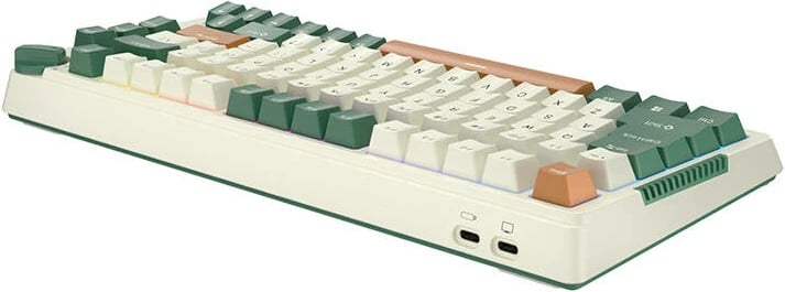 Tastierë mekanike wireless Royal Kludge RKH81, RGB, Sky cyan switch, e bardhë/gjelbër