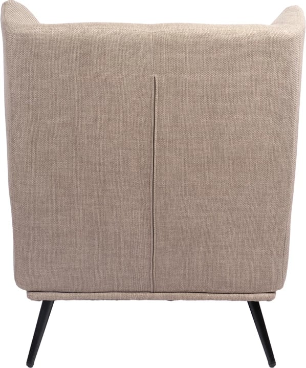 Fotel Mareta, material gri-bezhë, këmbë të zeza, 83x80x99cm