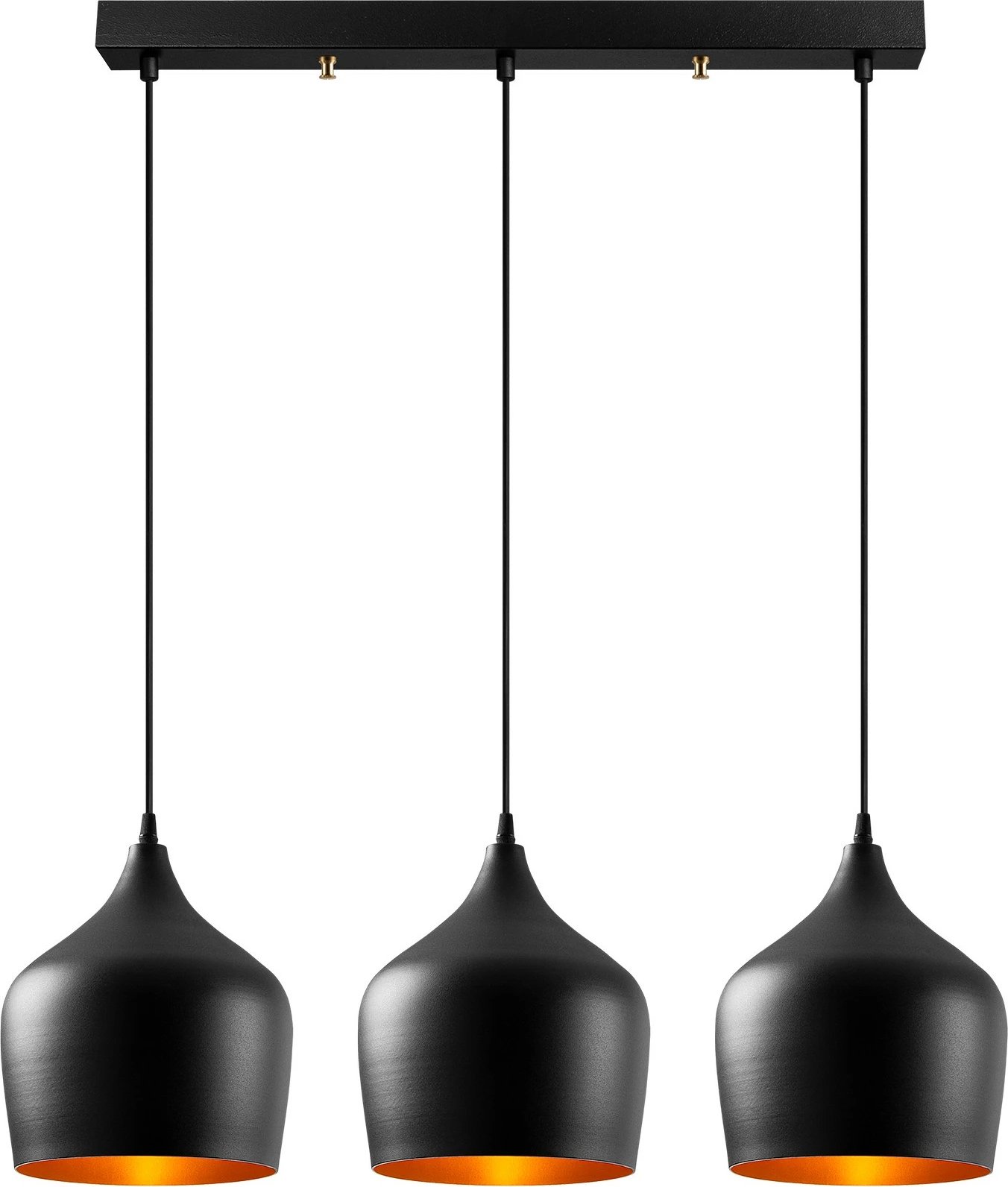 Llambë tavani moderne, tre pjesë, ngjyrë e zezë, Dodo - 6271