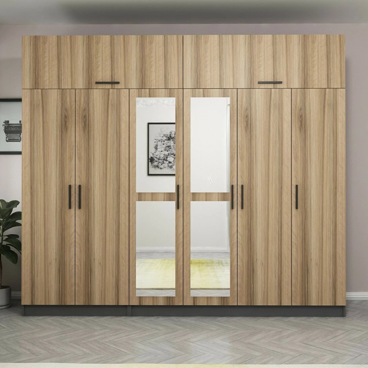 Dollap Skye Decor, ngjyrë arr dhe antracit, 5304