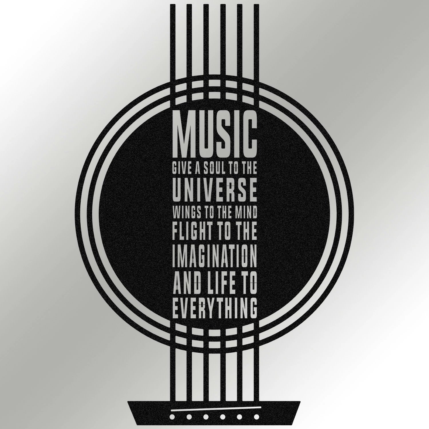 Aksesor dekorativ metalik për mur, Wallity My Music, ngjyrë e zezë, 40x60cm