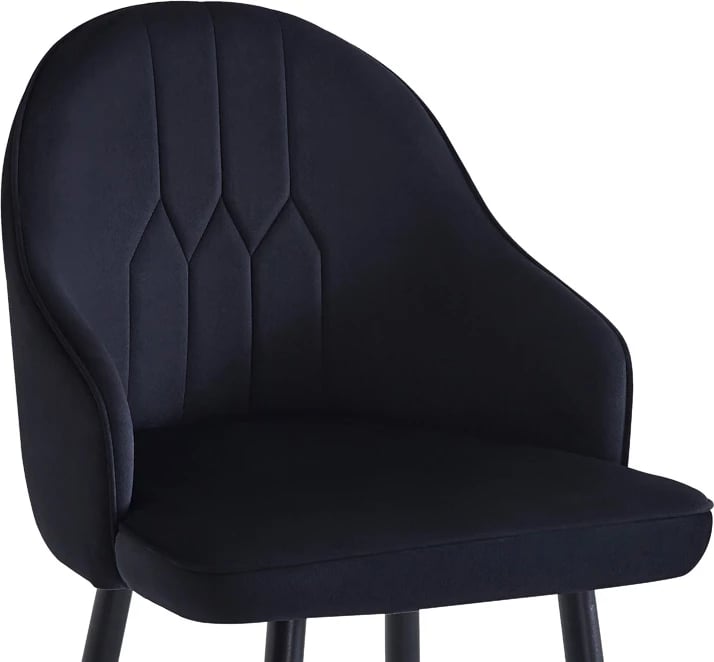 Karrige për bar Velva, kadife, ngjyrë e zezë, 49x63x113cm