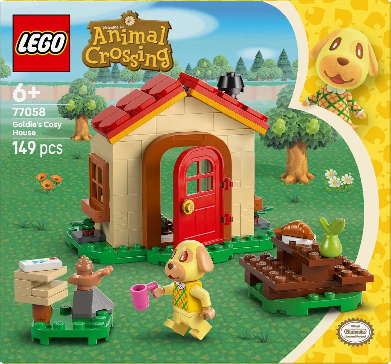 Set ndërtimi LEGO Animal Crossing Cozy Goldie House 77058, 149 pjesë