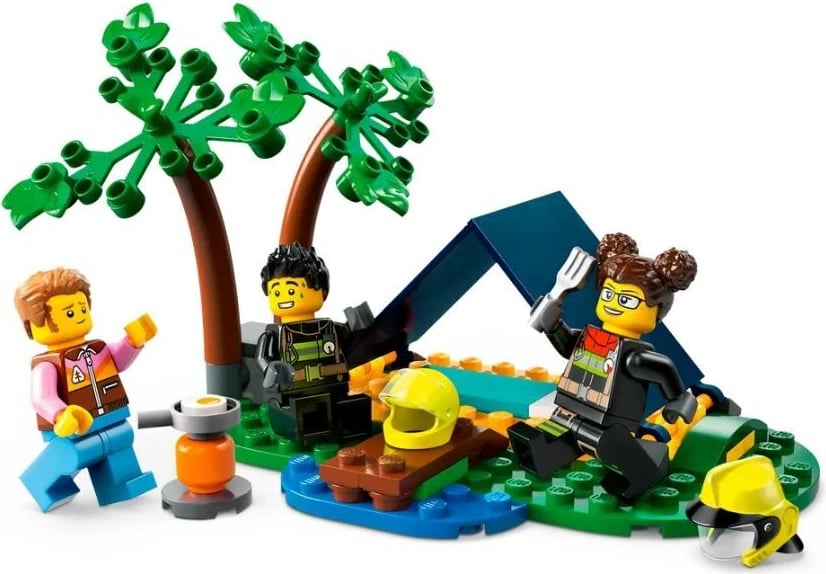 Set lodrash LEGO City 60412, kamion zjarri off-road me varkë shpëtimi, 301 pjesë
