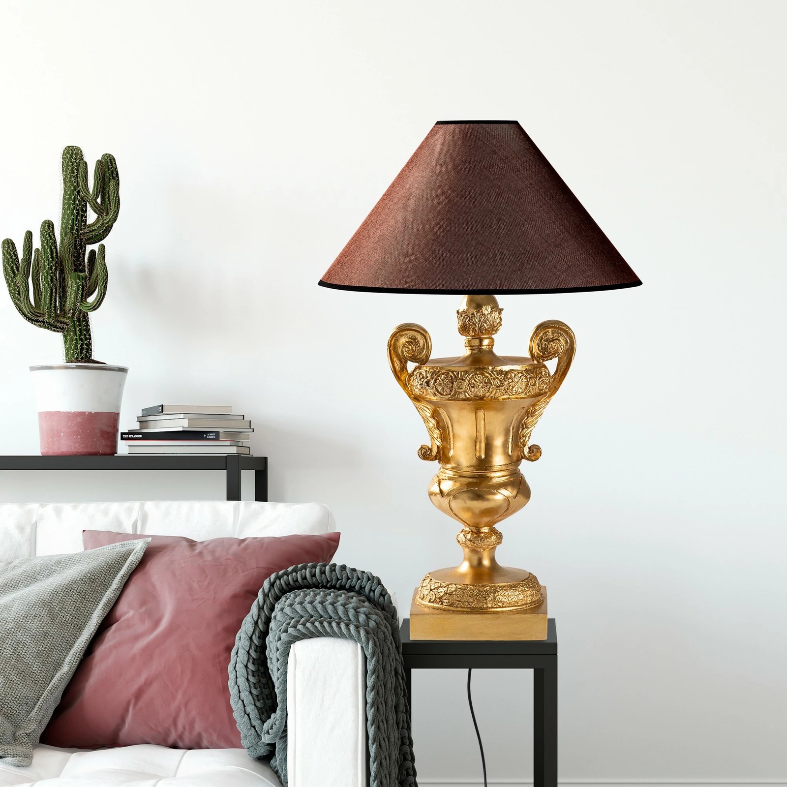 Llambë tavoline Opviq, ELEGANZE-5333, ngjyrë ari dhe kafe