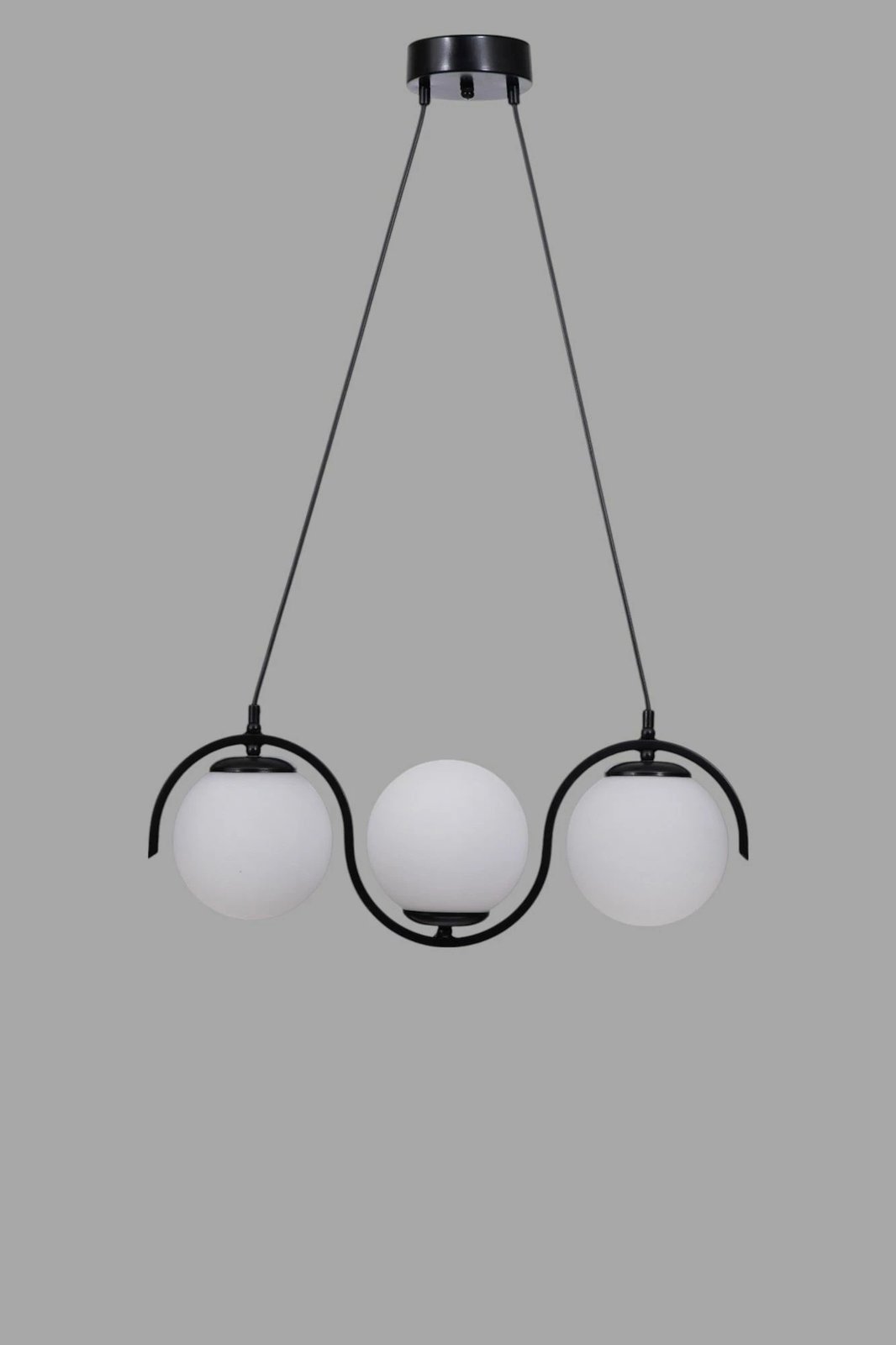 Llambë tavani Opviq, metal dhe xham, e bardhë dhe e zezë, 9011-3