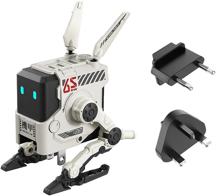 Karikues GaN GravaStar Alpha65, 65W, 3 porta (2x USB-C, 1x USB-A), Bardhë