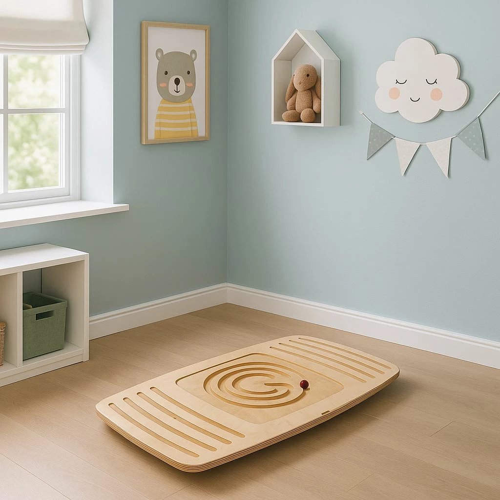 Dërrasë balancuese për fëmijë, ngjyrë lisi, Skye Decor, BLTYZ-AKTV010