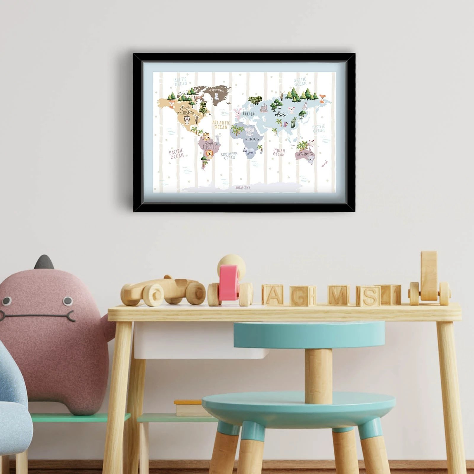 Pikturë dekorative me kornizë MDF, shumëngjyrëshe, Wallity, 38x53cm