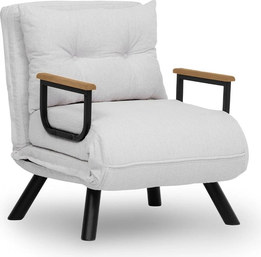 Krevat-karrige një vendës, Atelier del Sofa, Sando Single, teddy e bardhë