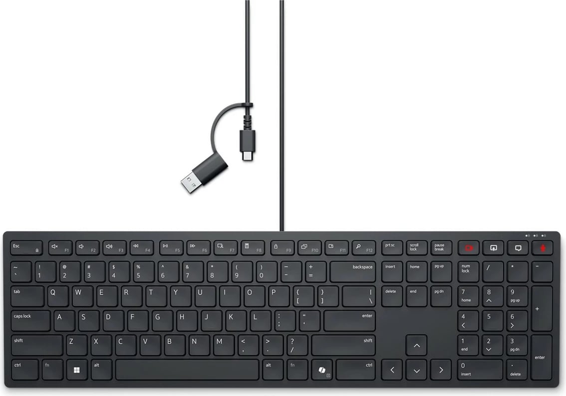 Tastierë DELL KB525C, full-size, USB, plunger key switch, QWERTZ, e zezë
