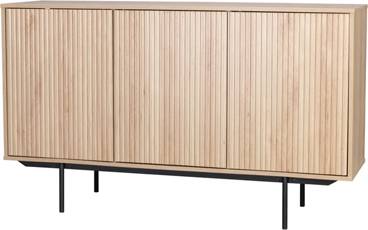 Bufe Rigote me 3 dyer, ngjyrë sonoma e zezë, 140x39x82.8 cm