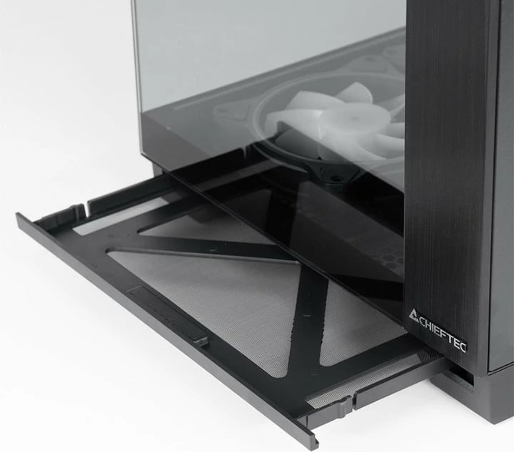 Kasë Chieftec VISIO GM-30B-TG-OP, Midi Tower, 6x ventilatorë ARGB, Xham i temperuar, E zezë