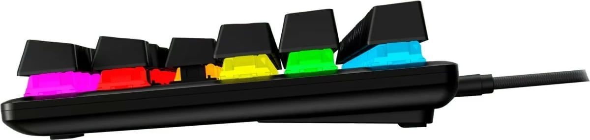 Tastierë mekanike lojërash HyperX Alloy Origins Core PBT HX Blue TKL, USB, RGB, QWERTY US, keycaps PBT, kabllo USB‑C e shkëputshme, e zezë