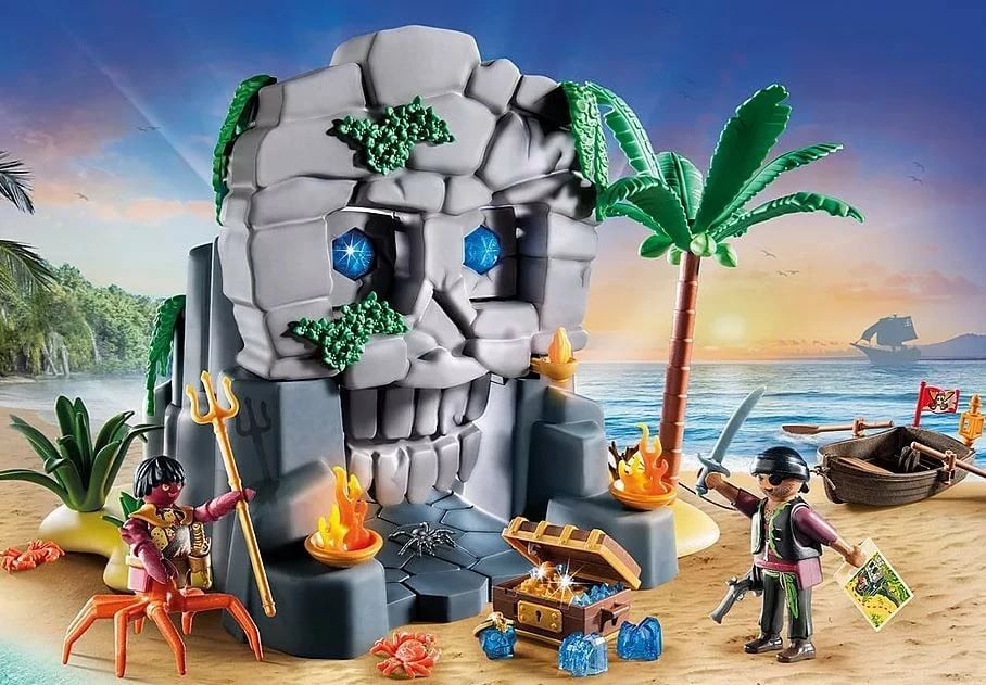 Set lodrash Playmobil Pirates Skull Island 71531 me figura dhe 73 pjesë