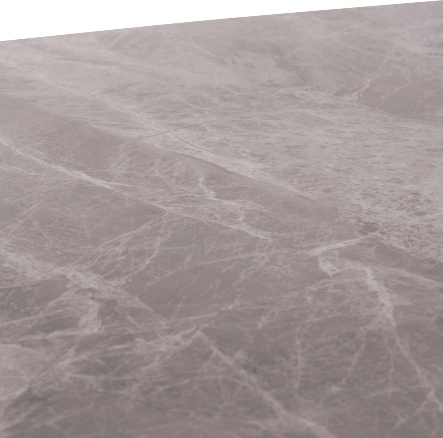 Tavolinë ngrënieje RAVEN, sipërfaqe qeramike, pamje mermeri gri, 160x80x74cm