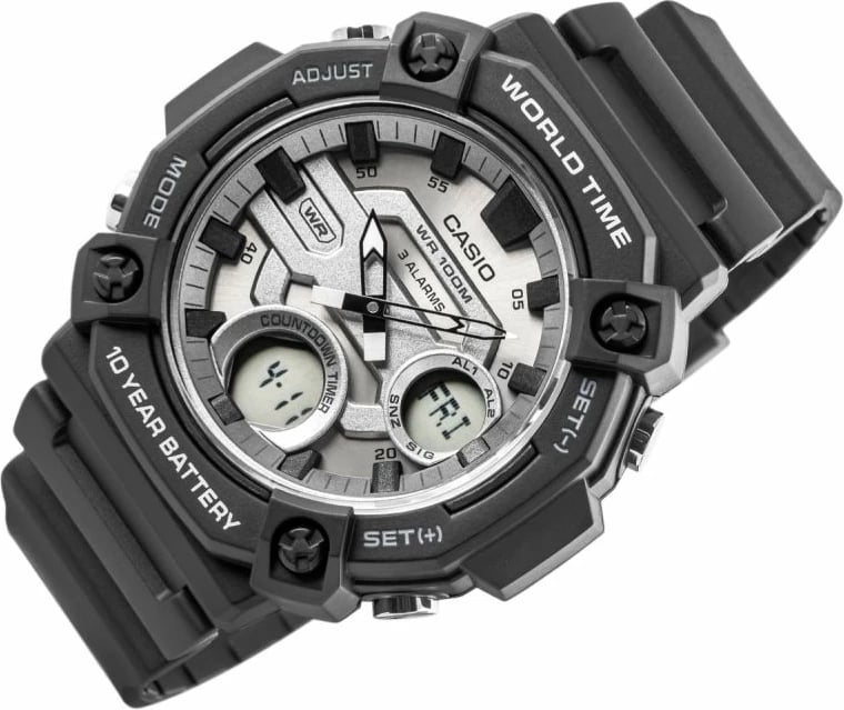 Orë dore për meshkuj CASIO, e zezë