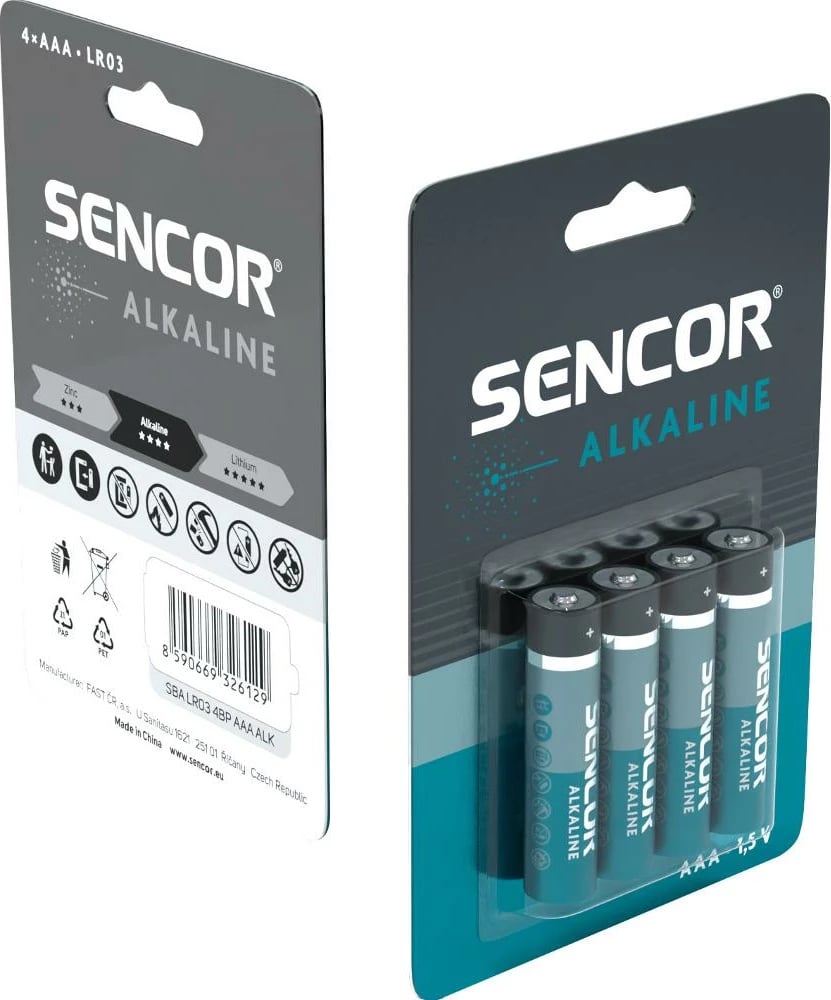 Bateri Sencor SBA LR03 4BP AAA Alk, 4 copë