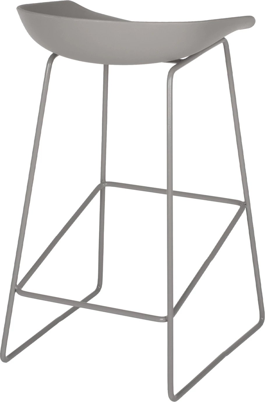 Karrige për bar metalike FH8450.10 me ulëse gri PP 47x47x83cm, set prej 2 copë