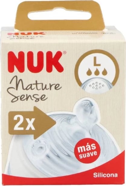 Biberon silikon NUK Nature Sense madhësia L, 2 copë