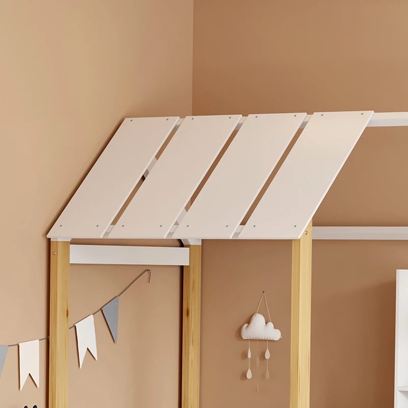 Krevat për fëmijë Bedria, stil Montessori, dru i bardhë-natyral, 190x90cm