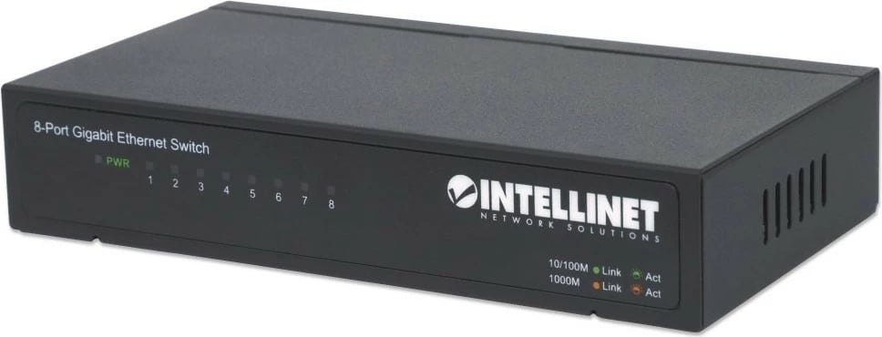 Switch Intellinet 8 porta Gigabit, desktop, metalik