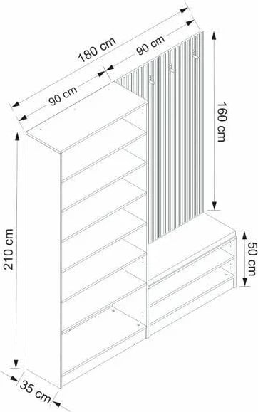 Stendë korridori Skye Decor, Noah, anthracite, 8331