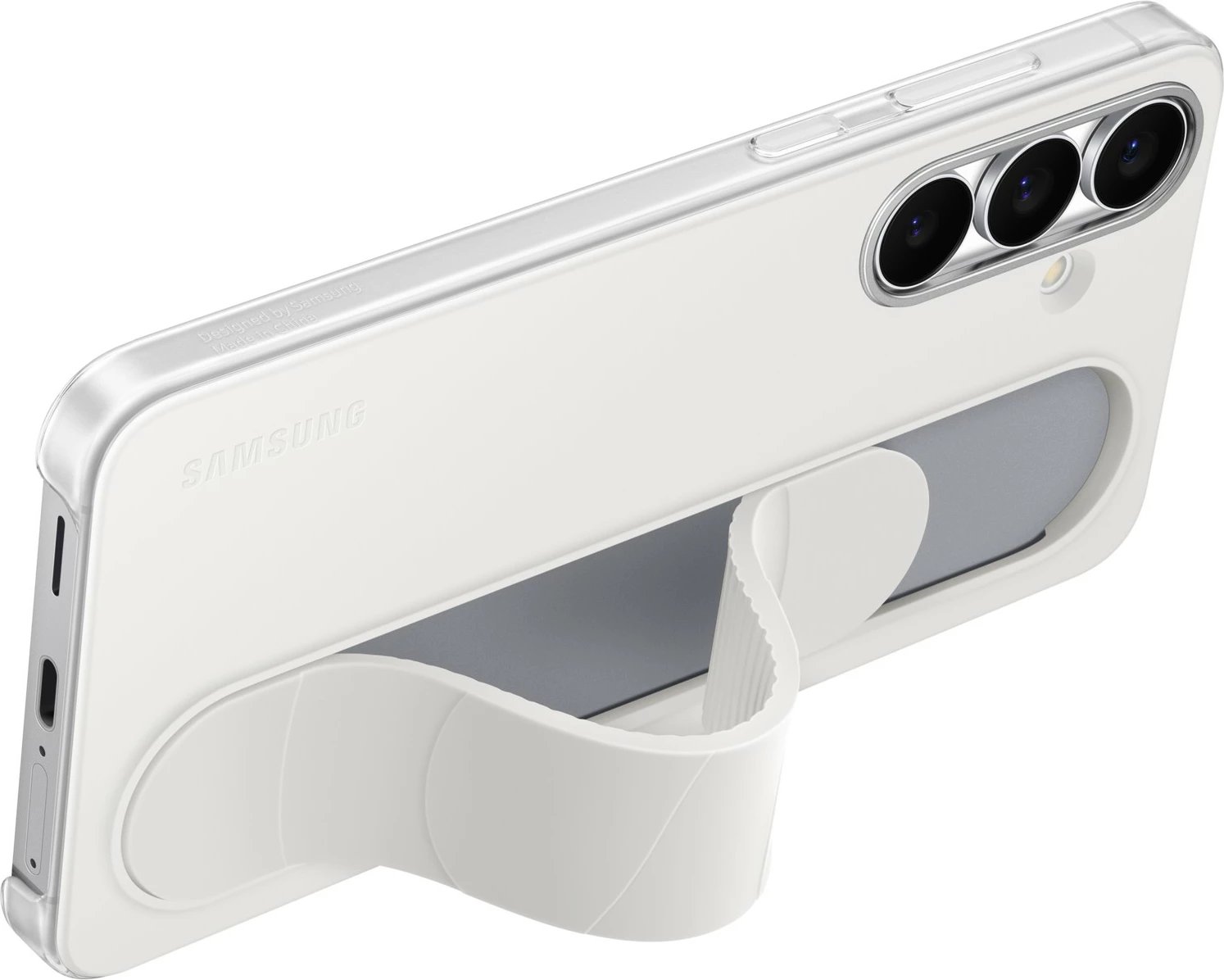 Mbështjellës Samsung Galaxy S25 FE Standing Grip Cover, silikon, bardhë