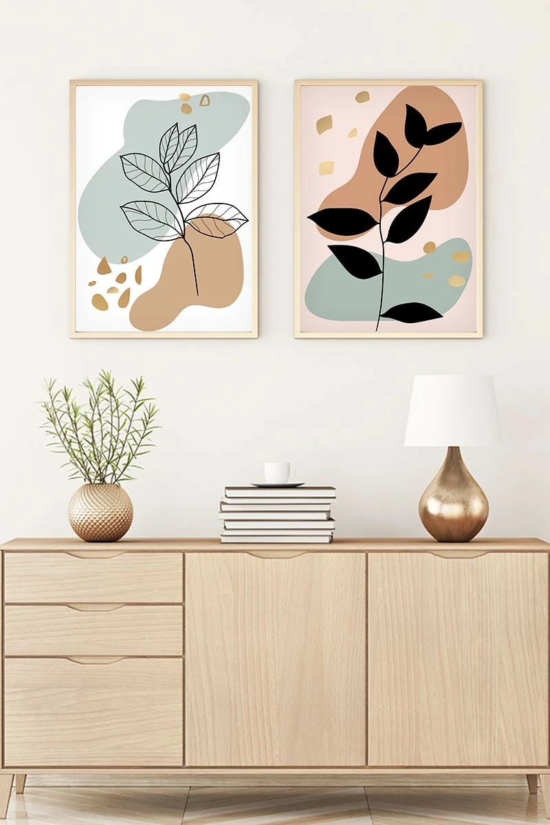 Pikturë dekorative me kornizë MDF (2 copë), Wallity, Huhu70, 30x40cm