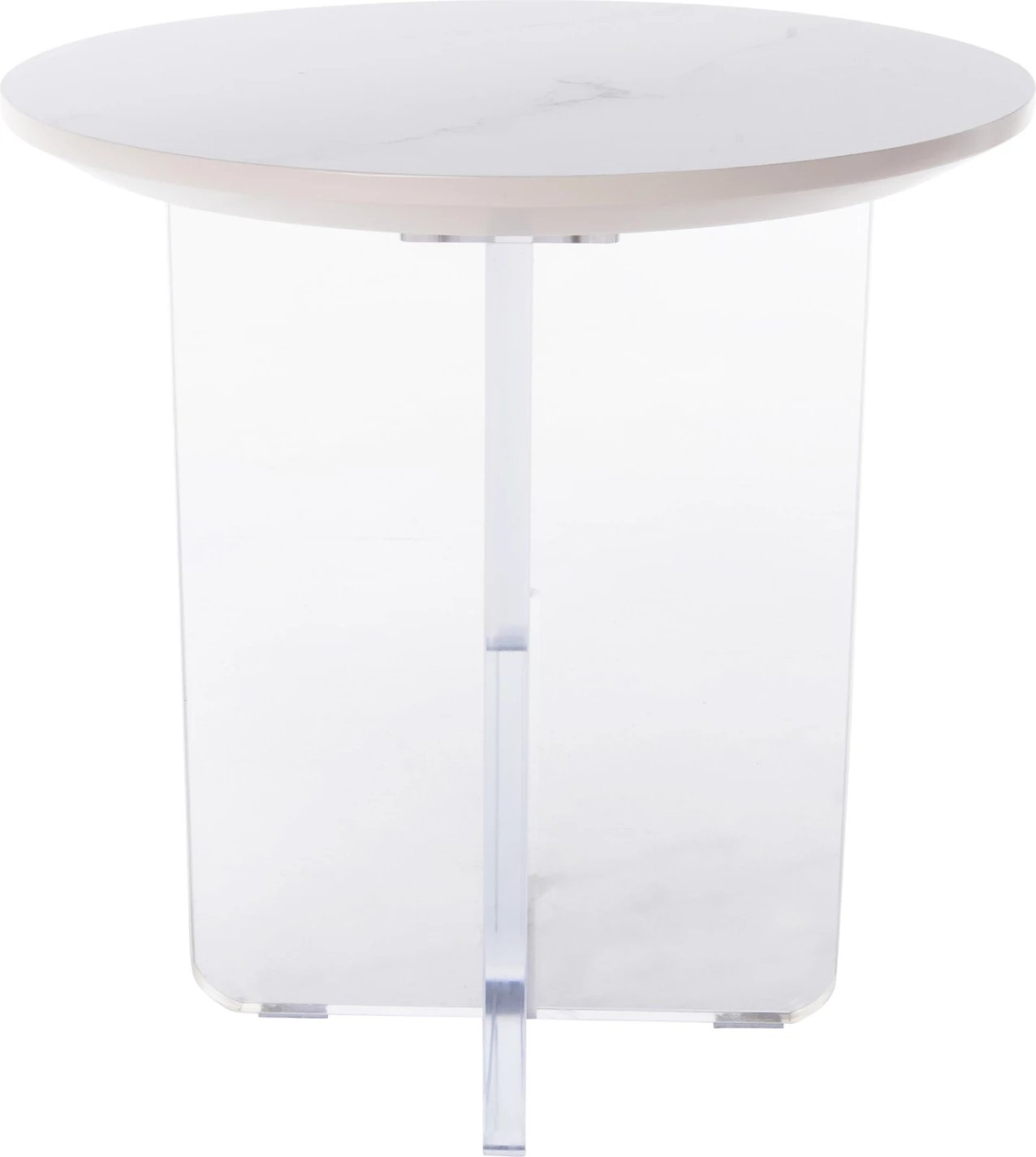 Tavolinë kafeje akrilon, ngjyrë mermeri të bardhë, FH9779.01, Φ40x41H cm