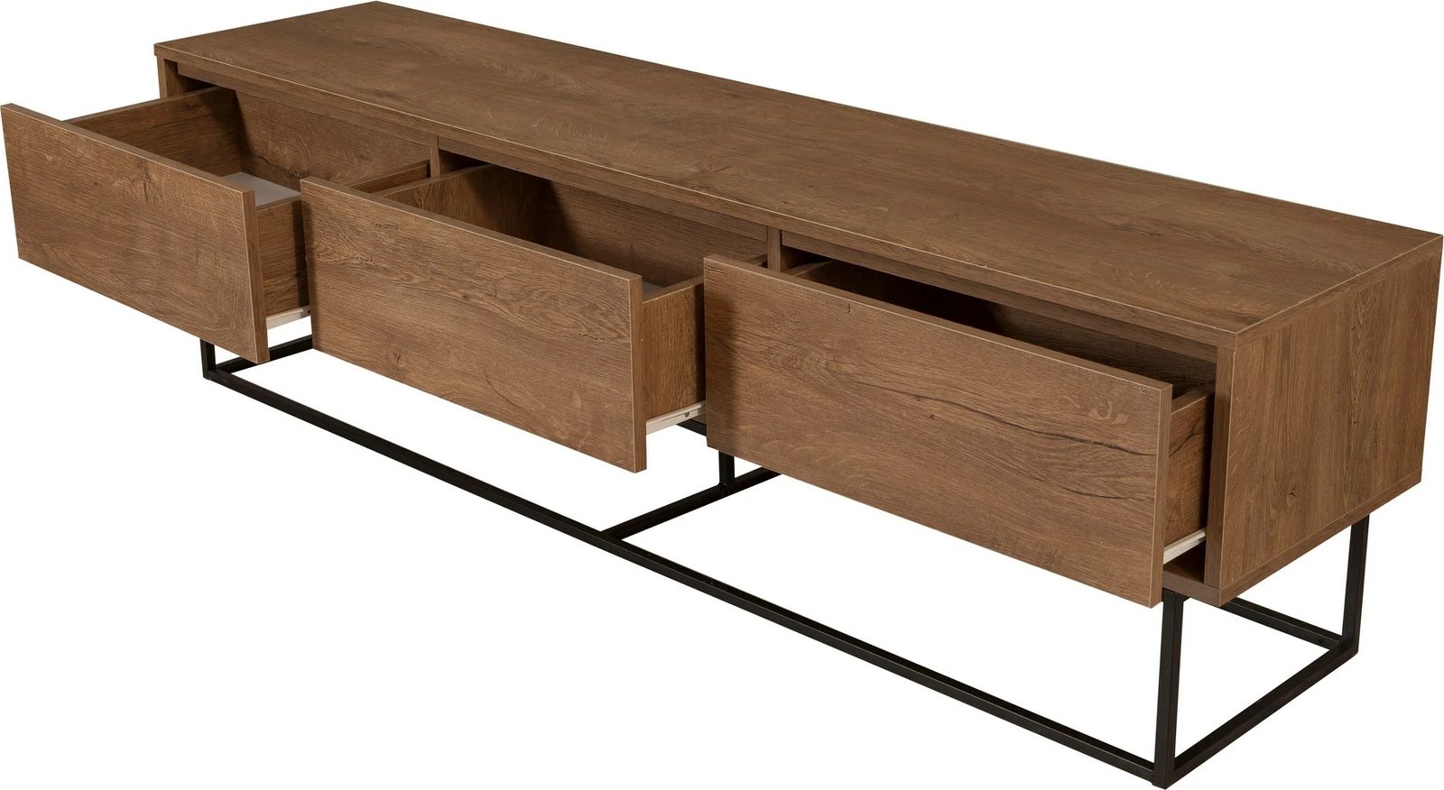 Set mobiljesh për dhomë dite, ngjyrë arre dhe e zezë, Skye Decor, Laxus Takım 23