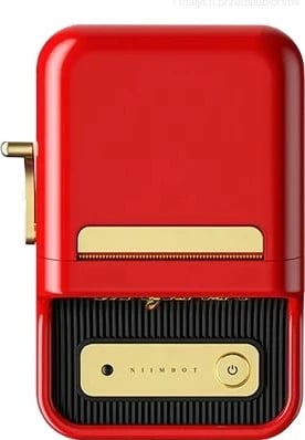 Printer etiketash termik portativ, Niimbot B21S, gjerësi printimi deri 50 mm, Bluetooth USB-C, bateri 1200 mAh, e kuqe, set me 1 rrotull