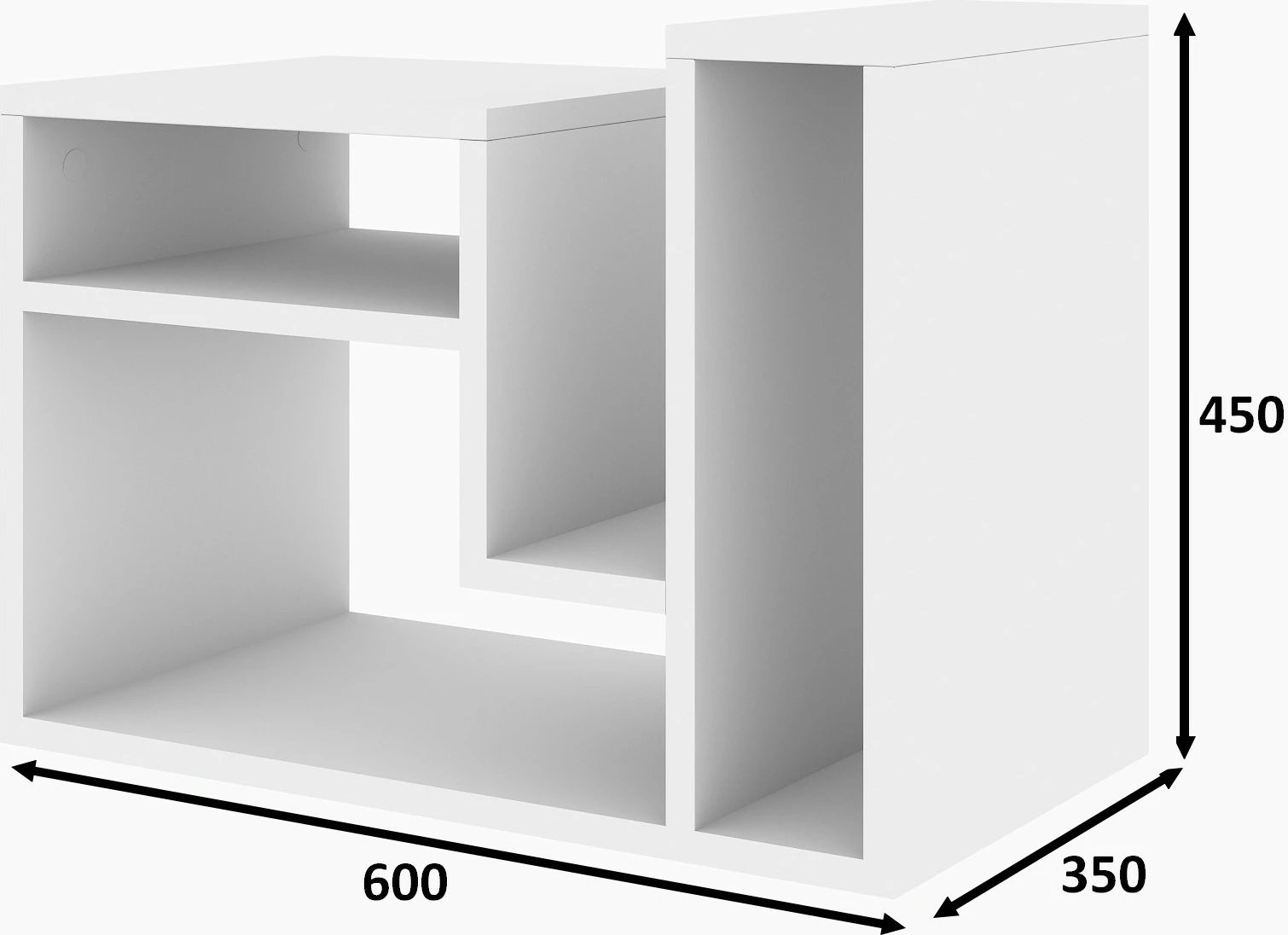 Tavolinë anësore Hanah Home, Abies, e bardhë