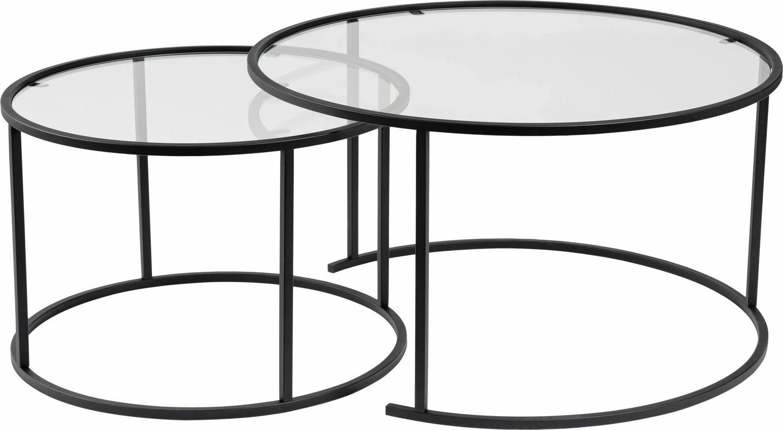 Set tavolinash kafeje Nordure, Aurum - 80, 60 - e zezë, transparente