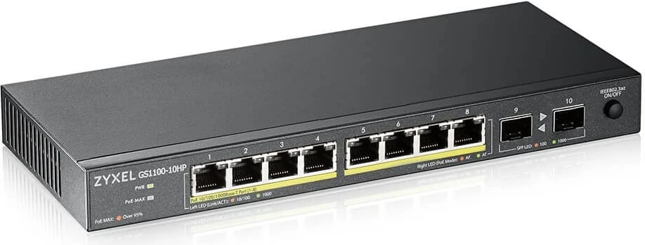 Switch Zyxel GS1100-10HP v2, Gigabit Ethernet, PoE, i zi
