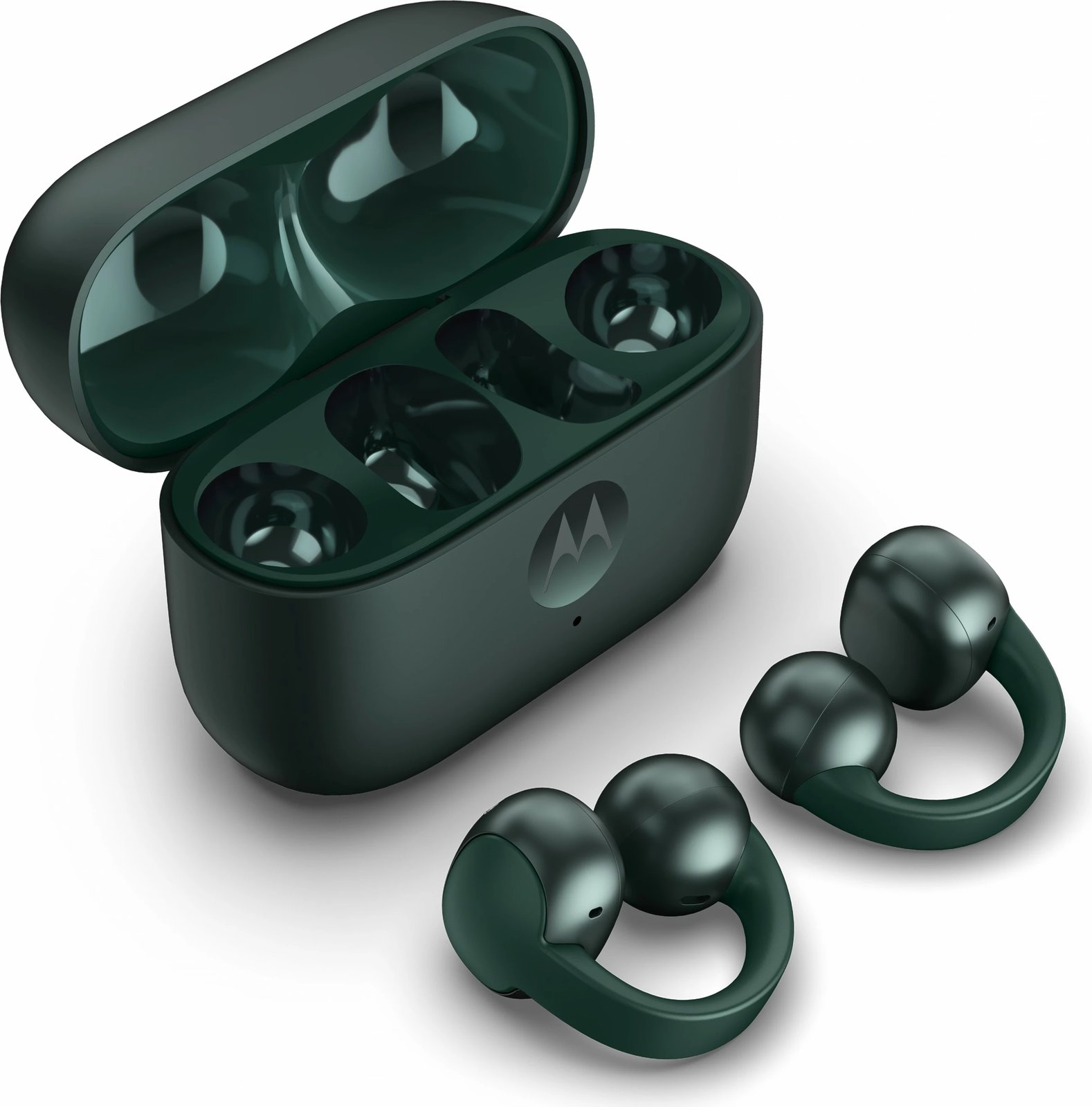 Kufje Motorola Moto Buds Loop, wireless, Dolby Atmos, noise canceling, 8h, gjelbër