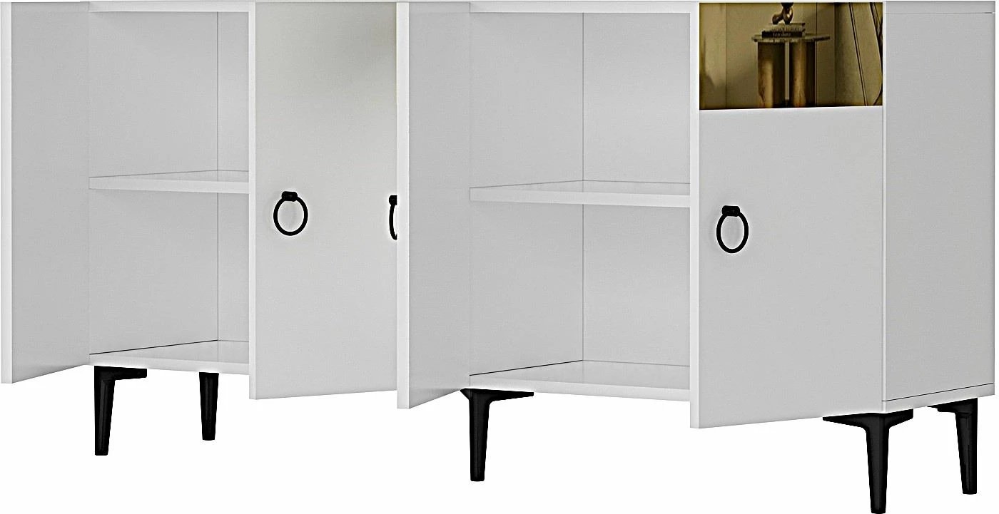 Konsol Skye Decor, Gama 150, e bardhë, ari