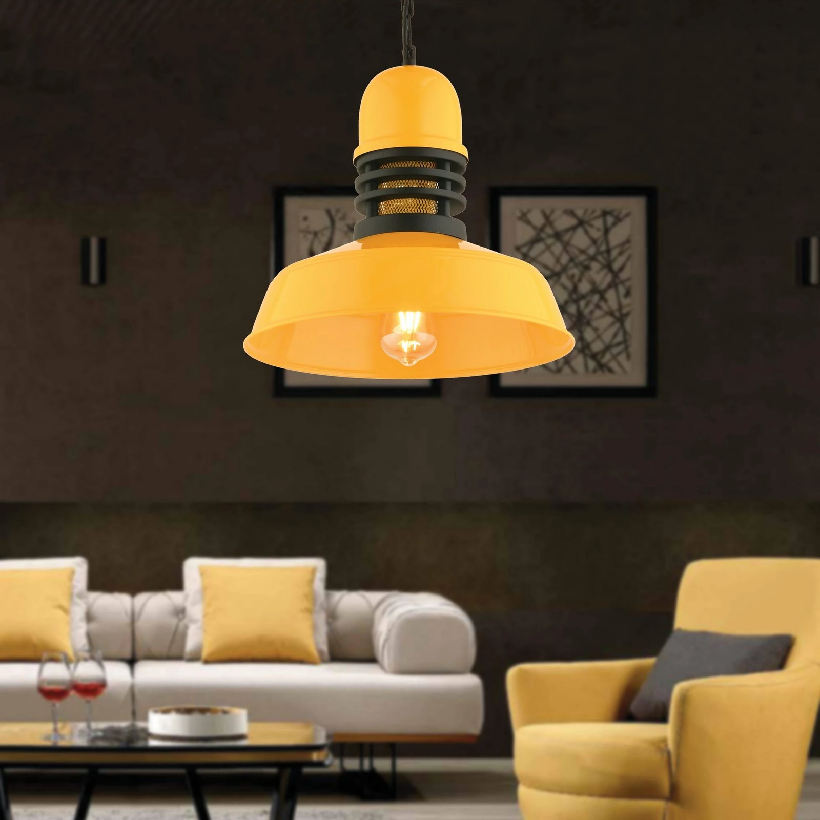 Llambë tavani Opviq, ngjyrë e verdhë, RT-44 Llambë tavani Opviq, ngjyrë e verdhë, RT-44