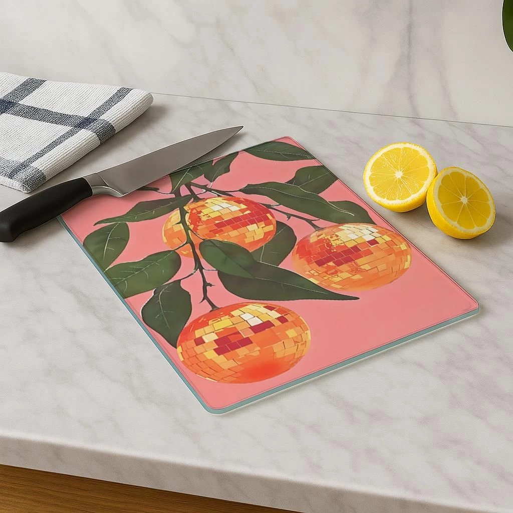 Dërrasë prerëse Hermia, qelq i temperuar, shumëngjyrëshe, 30x40cm