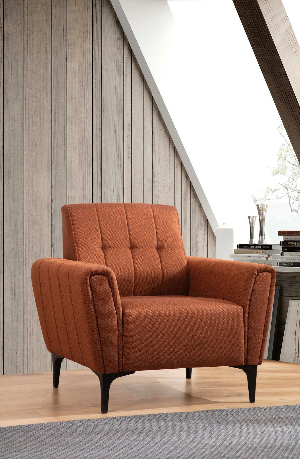 Karrige një vendëshe Atelier del Sofa, Hamlet, ngjyrë e kuqe tullë