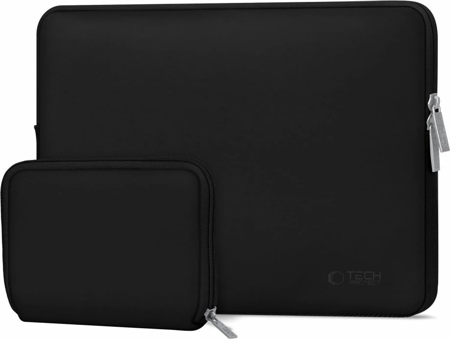 Kasë laptopi Tech-Protect NeoSlim 15-16", me çantë aksesorësh, e zezë