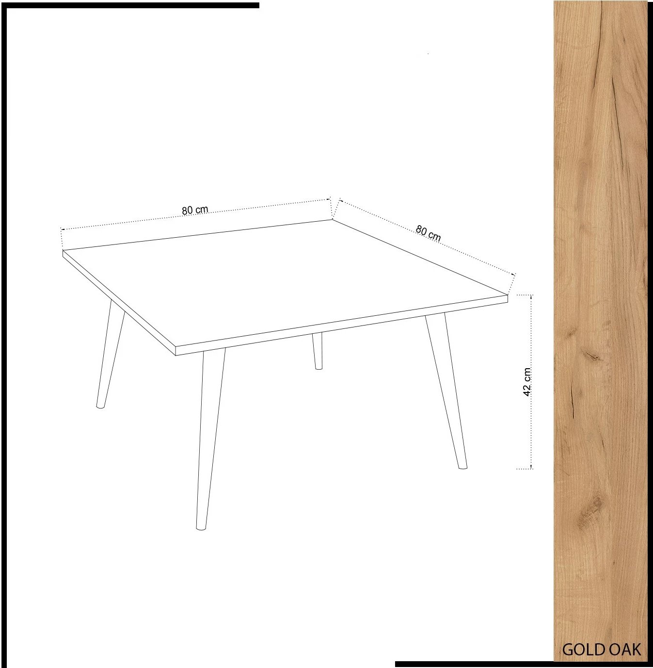 Tavolinë kafeje Hanah Home, Leyman, ngjyrë lisi