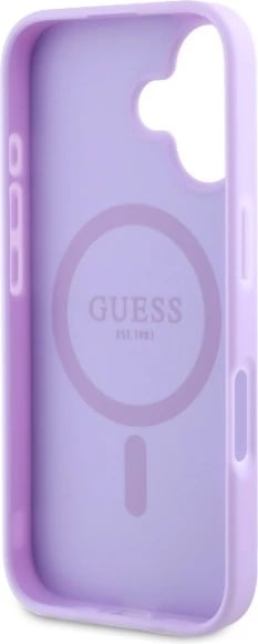 Mbështjellës Guess Saffiano Peony Classic Logo MagSafe për iPhone 16 Plus, vjollcë Mbështjellës Guess Saffiano Peony Classic Logo MagSafe për iPhone 16 Plus, vjollcë
